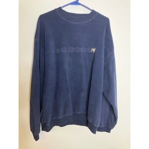 Big Dogs Fleece Sweatshirt Mens Large Navy Blue Good Polar Dogs Pullover Logo